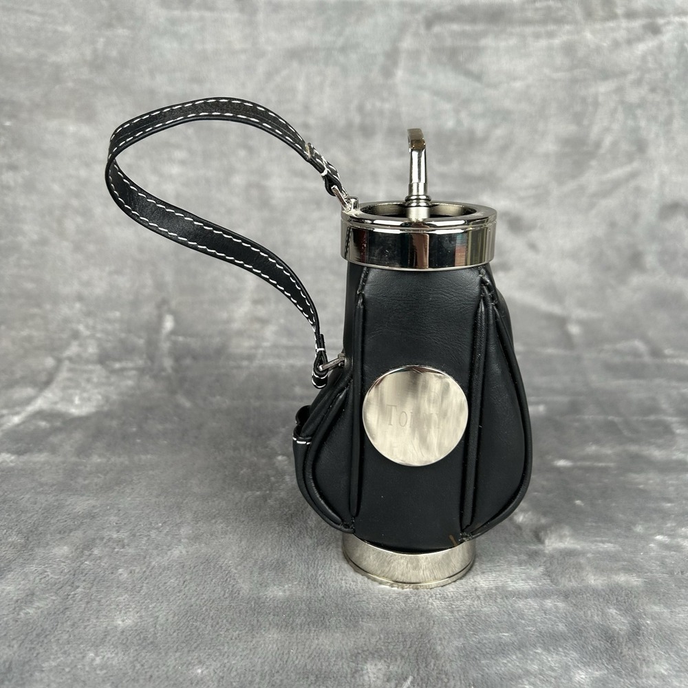 Things Remembered Leather Golf Bag Pen/Pencil Holder Desk Office Decor Engraved